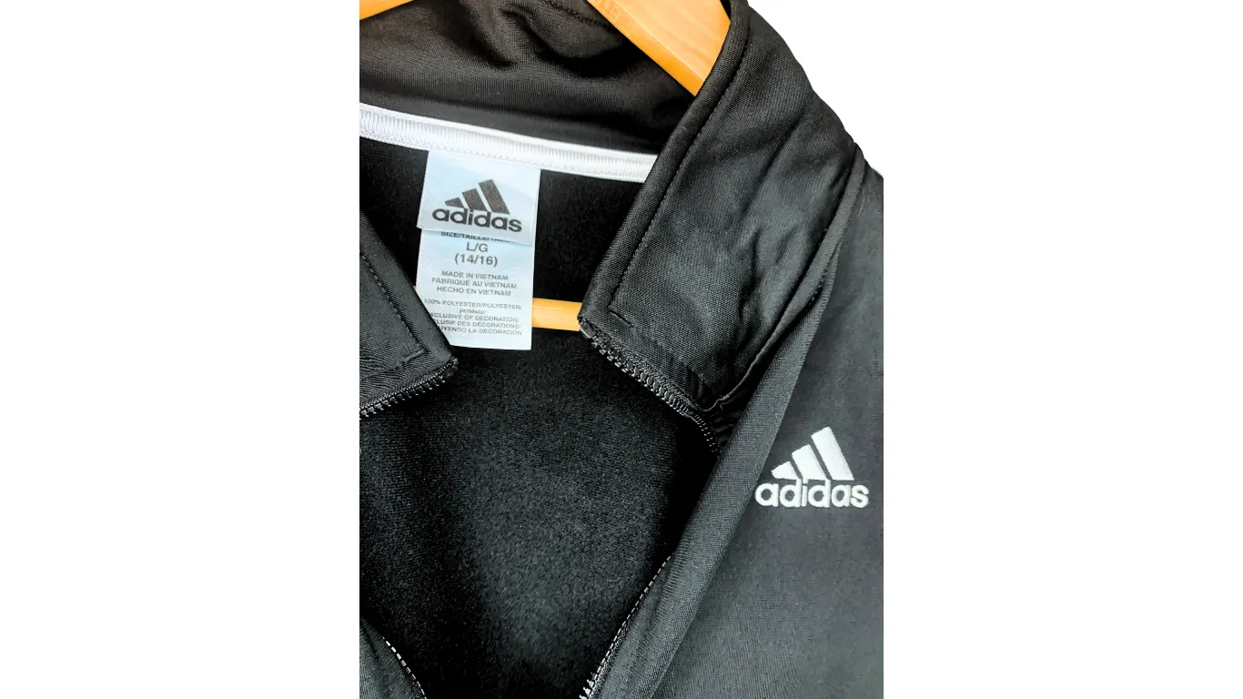 Adidas Classic Black Track Jacket, L