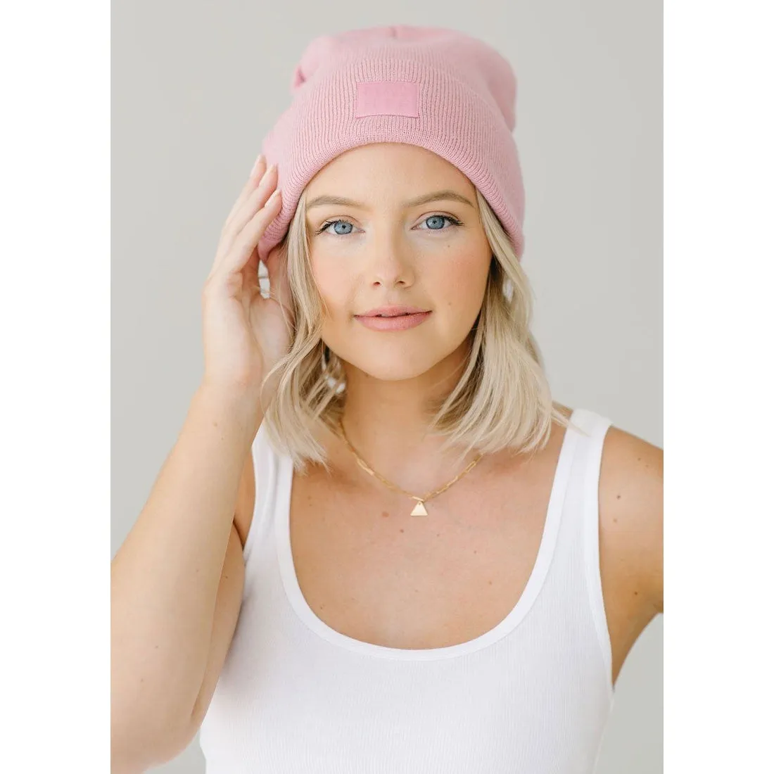 Adult Knit Cuff Beanie - Blush