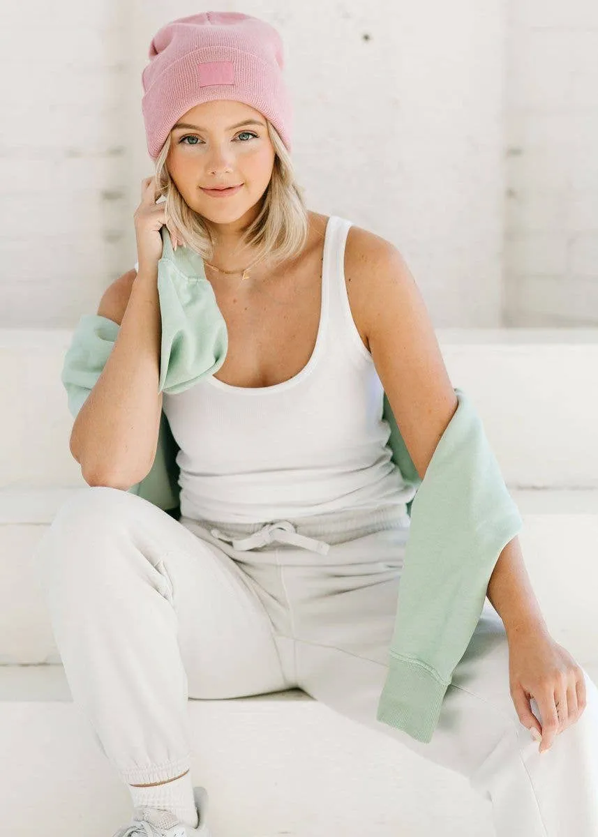 Adult Knit Cuff Beanie - Blush