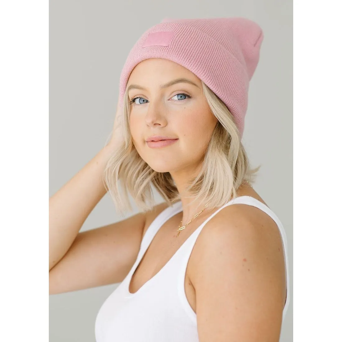 Adult Knit Cuff Beanie - Blush