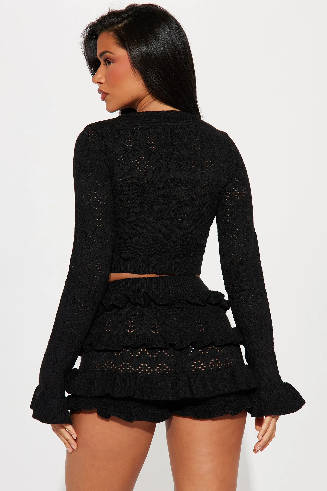 All Ruffled Up Short Set - Black