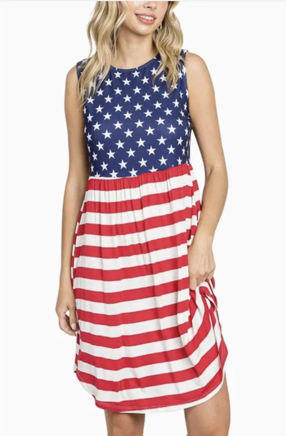 American Flag Tank Dress - #7132-7135