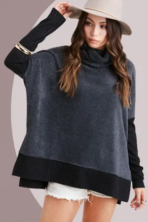 Brushed Knit Turtleneck Top