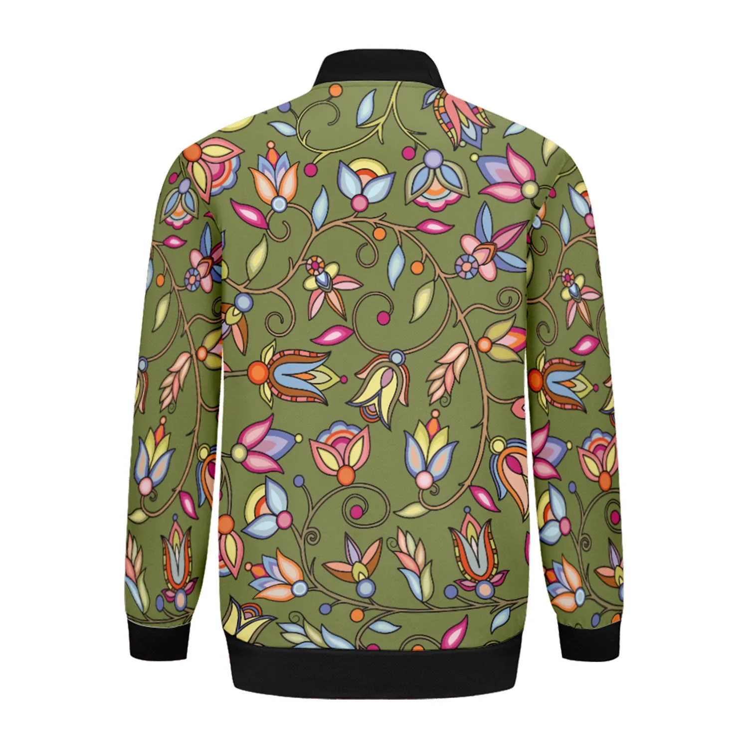 Buffalo Bloom Sage Zippered Collared Lightweight Jacket