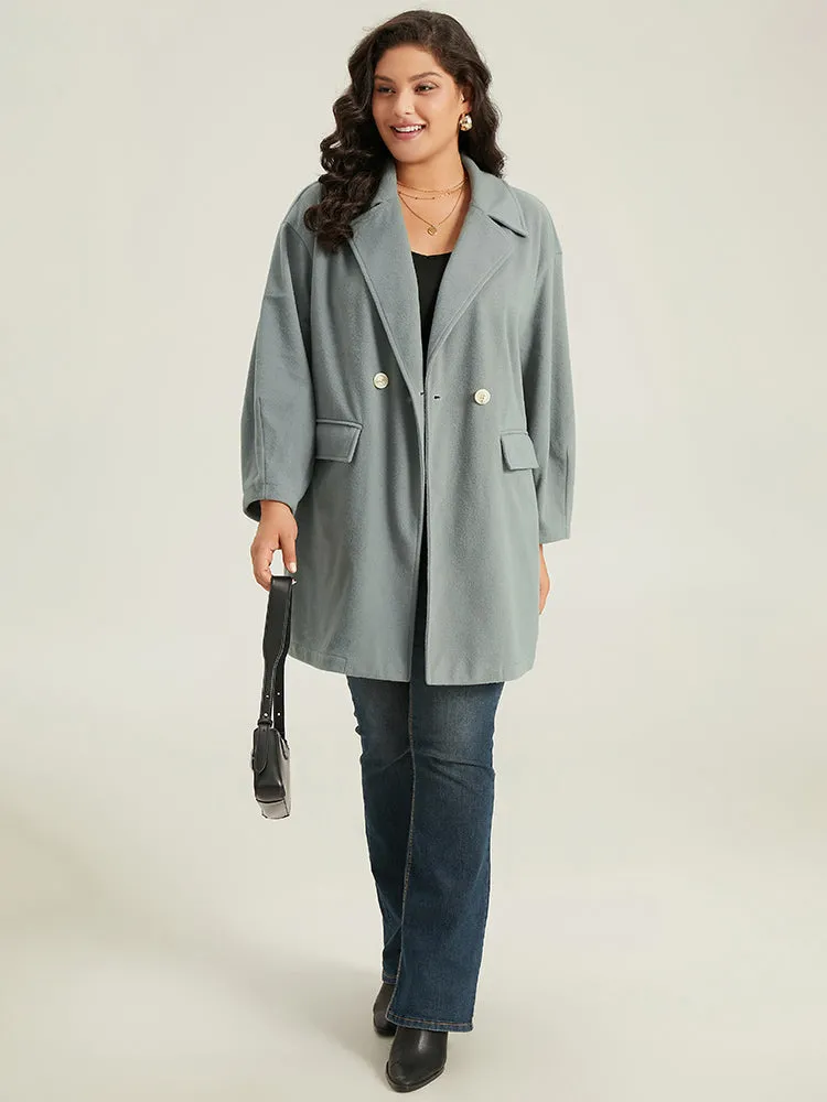 Button Fly Flap Pocket Lantern Sleeve Coat