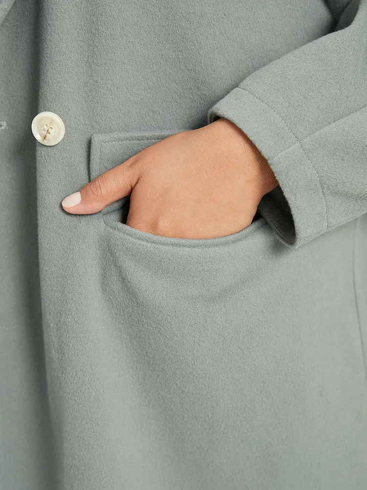 Button Fly Flap Pocket Lantern Sleeve Coat