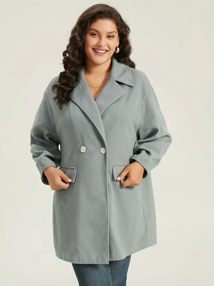 Button Fly Flap Pocket Lantern Sleeve Coat