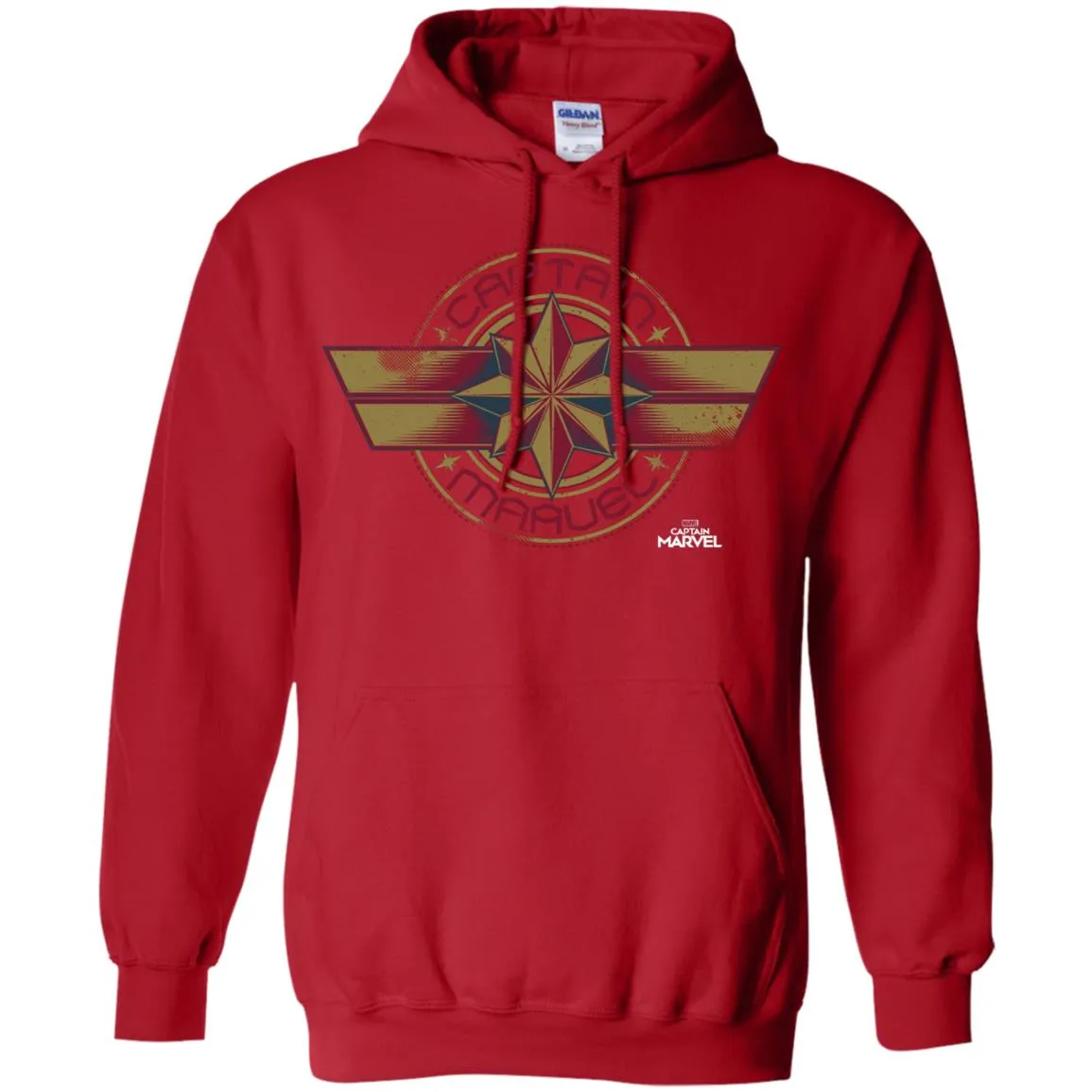 Captain Marvel Color Fade Circle Logo Badge Pullover Hoodie Sweatshirt