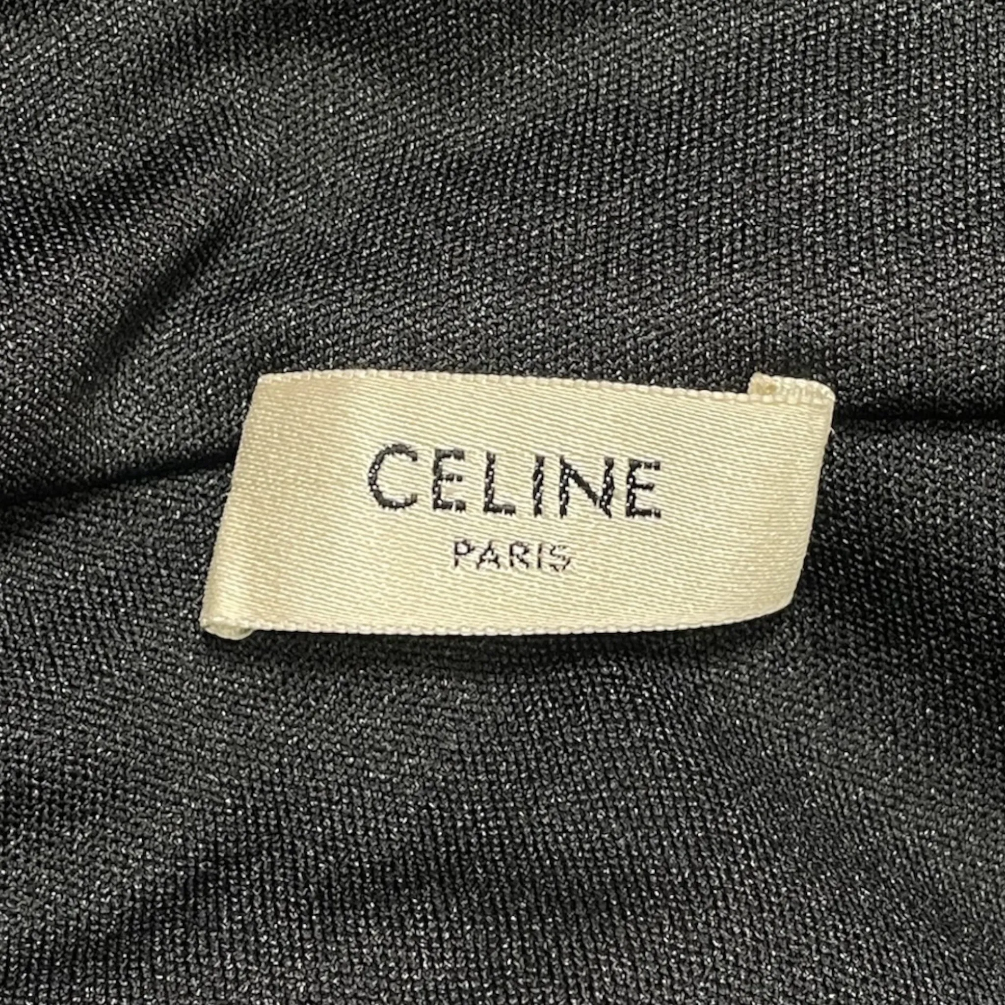 Celine Small Logo Track Jacket Black Cream Pre-Owned