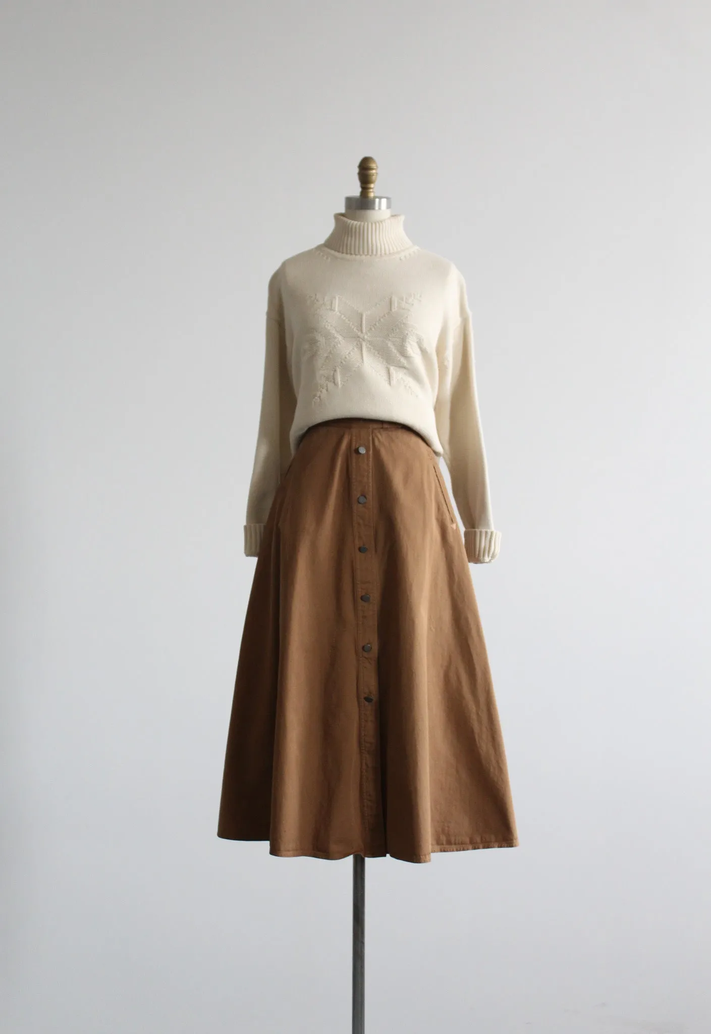 clay cotton midi skirt