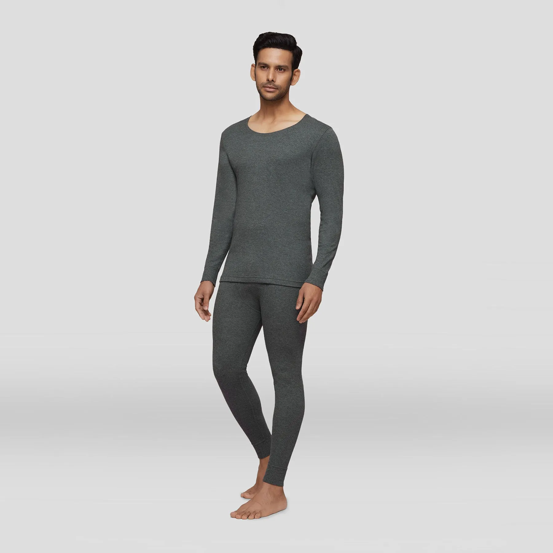 Cotton Rich Thermal Long Johns Graphite Grey