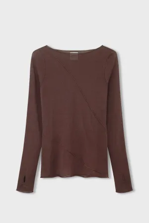 Currant Panelled Knit Top