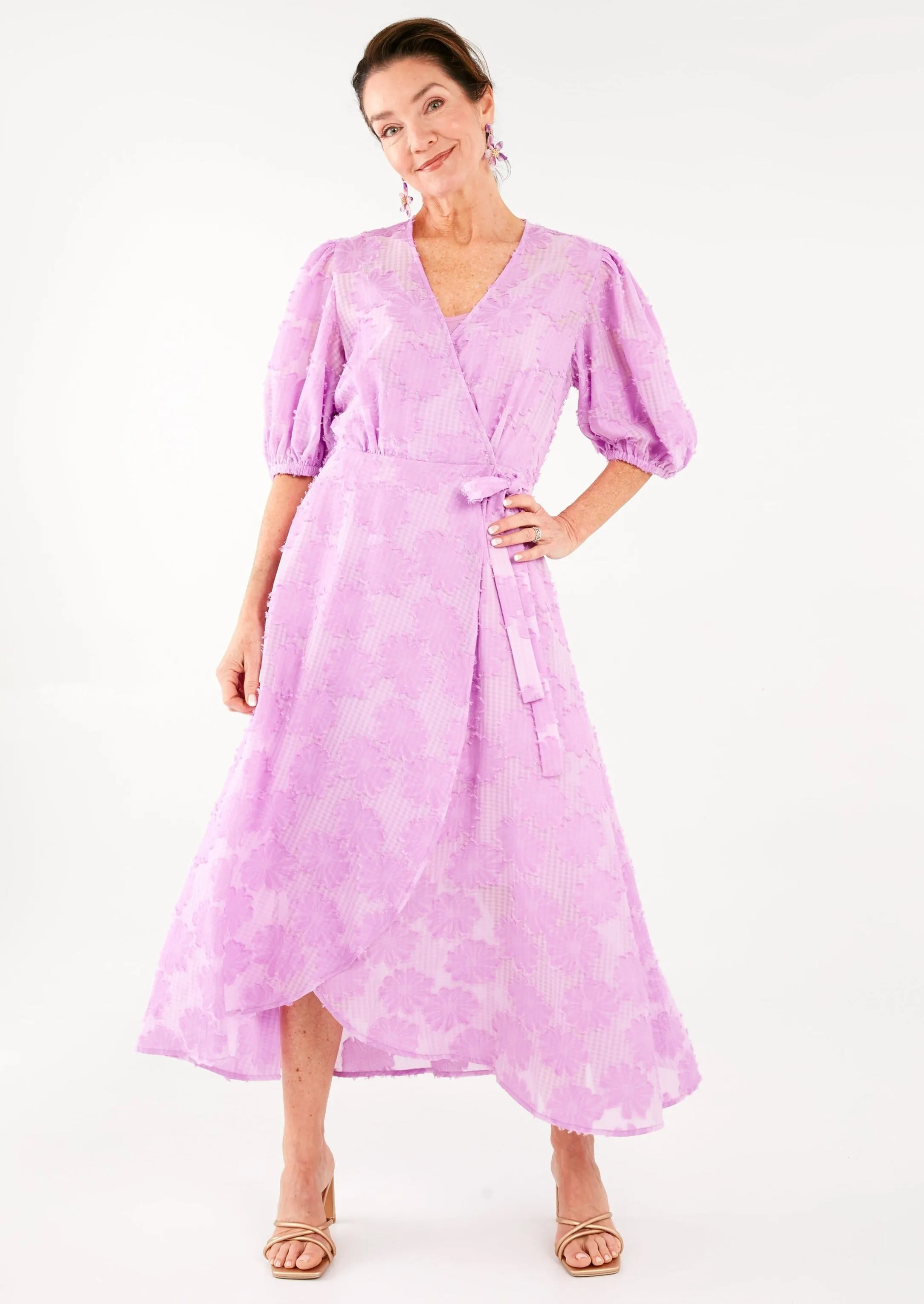 Diane Dress Lavender Sunflower Chiffon