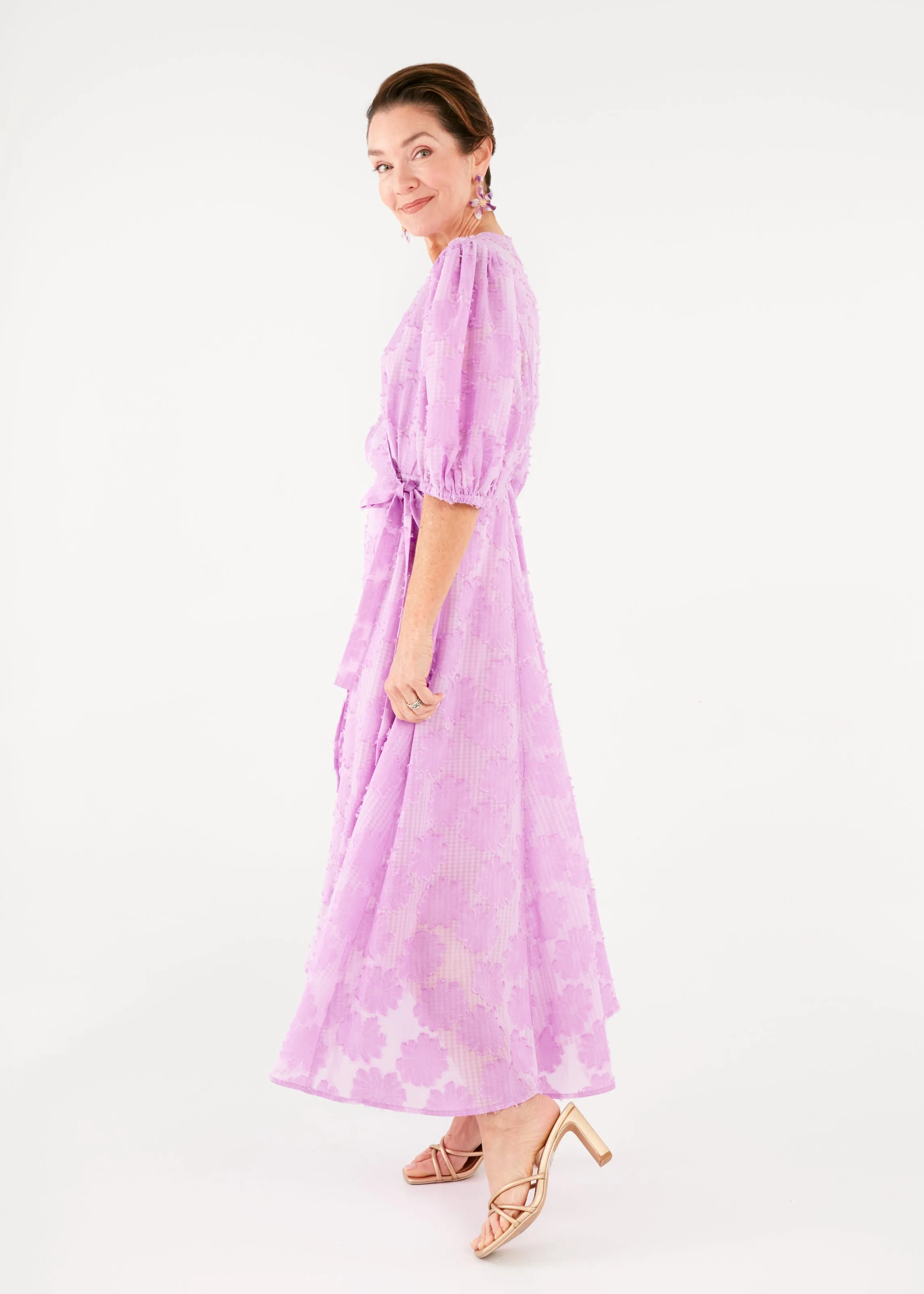 Diane Dress Lavender Sunflower Chiffon