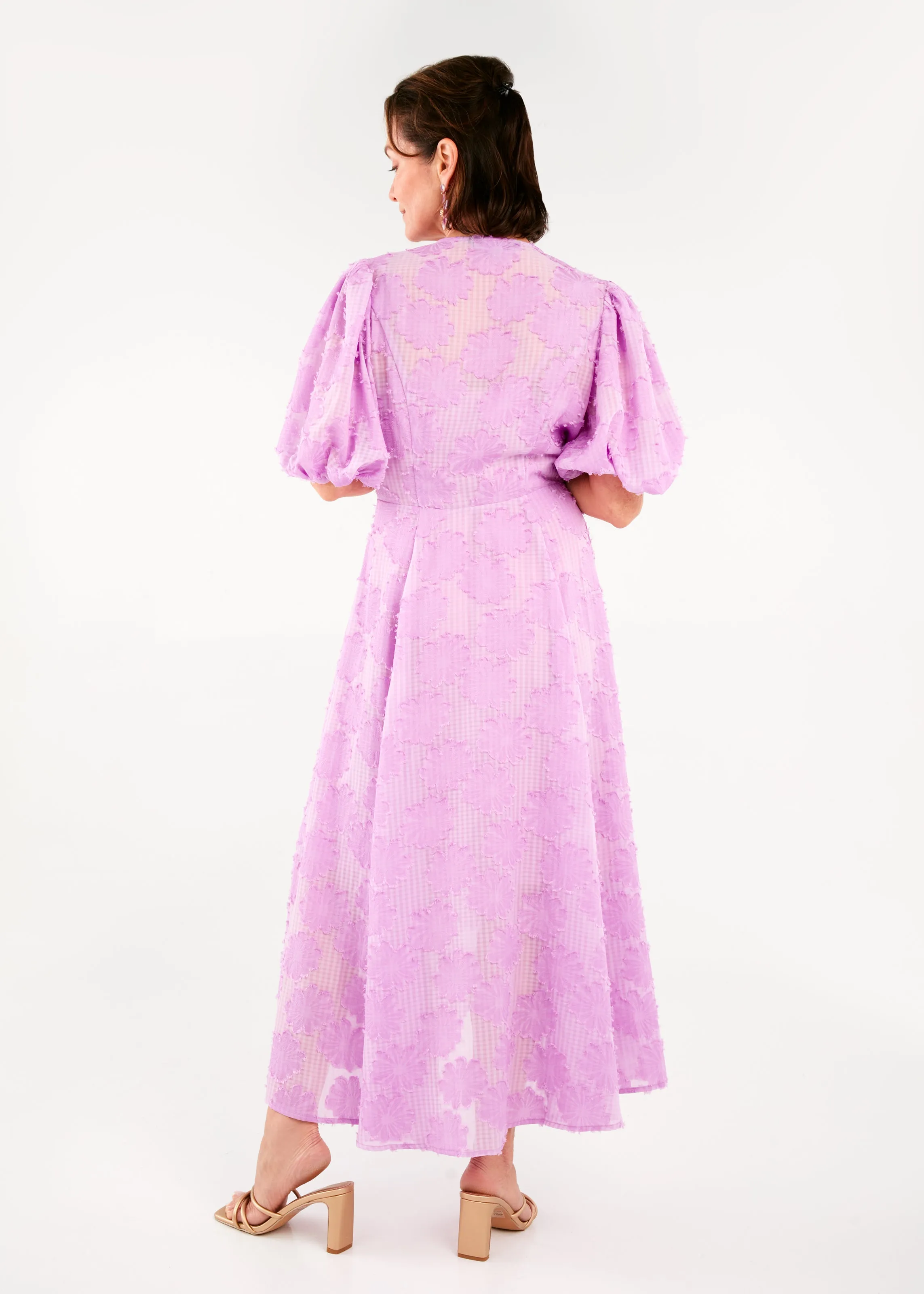 Diane Dress Lavender Sunflower Chiffon