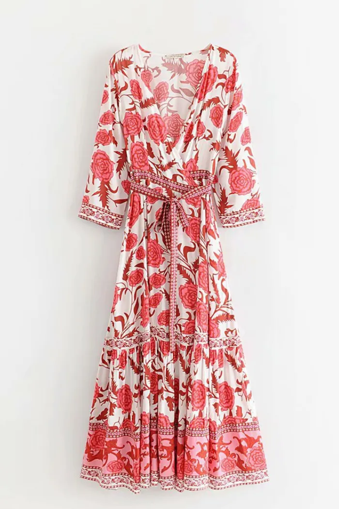 Garden Cotton Wrap Dress