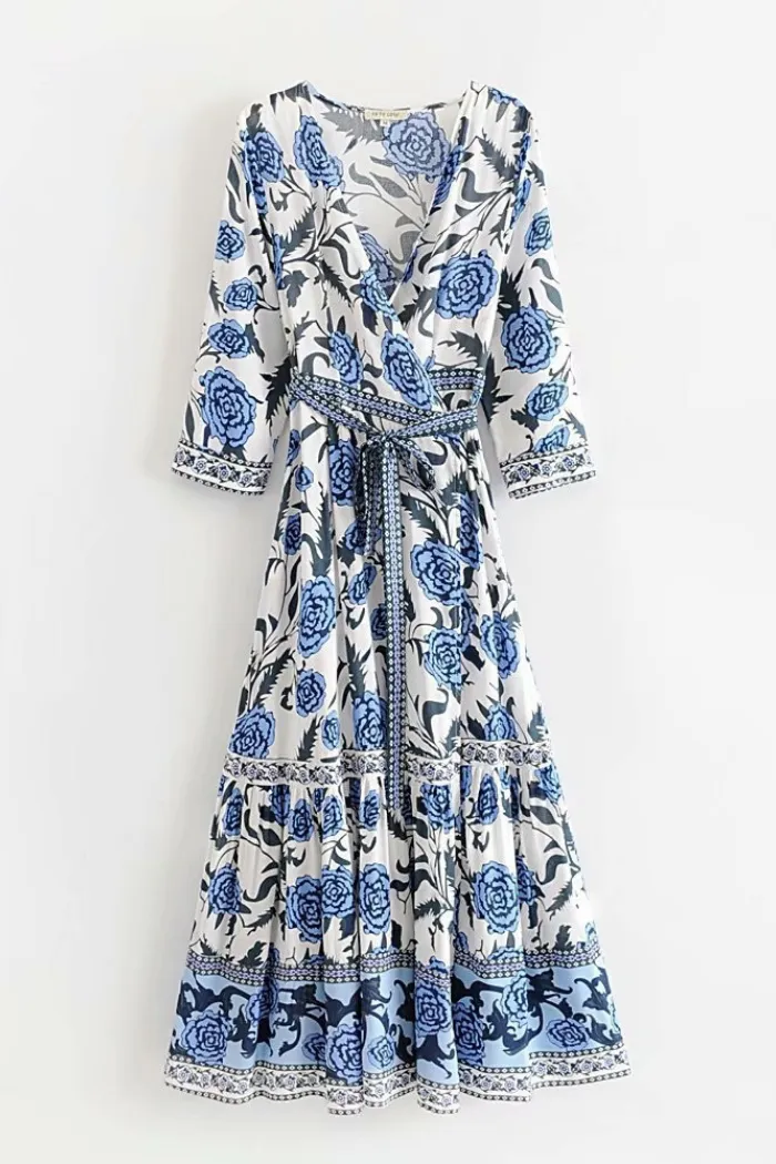 Garden Cotton Wrap Dress