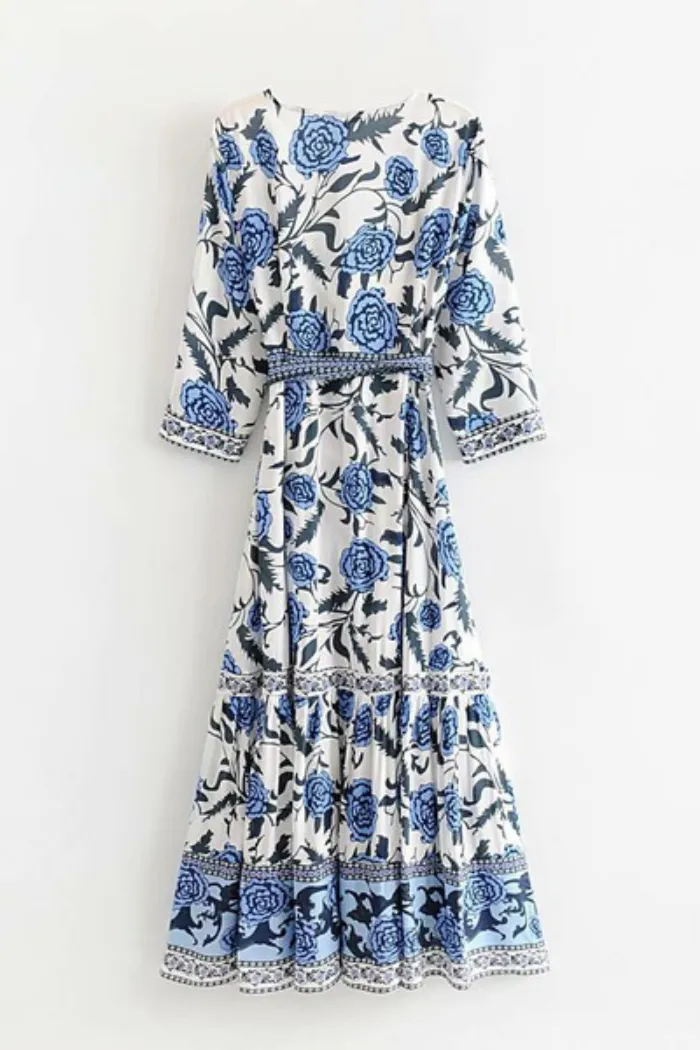 Garden Cotton Wrap Dress