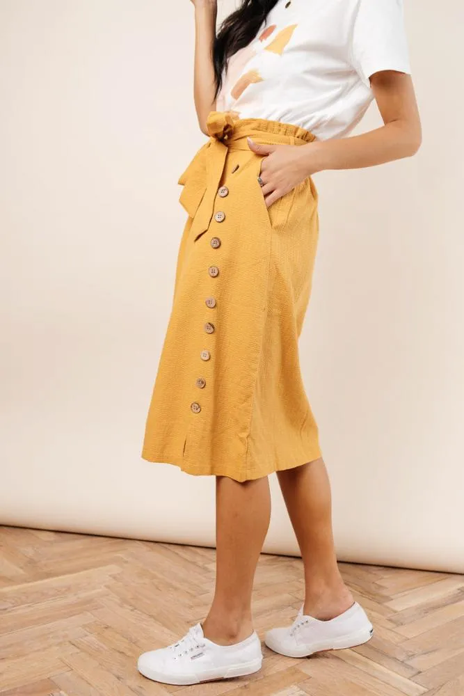 Ginger Midi Skirt in Mustard