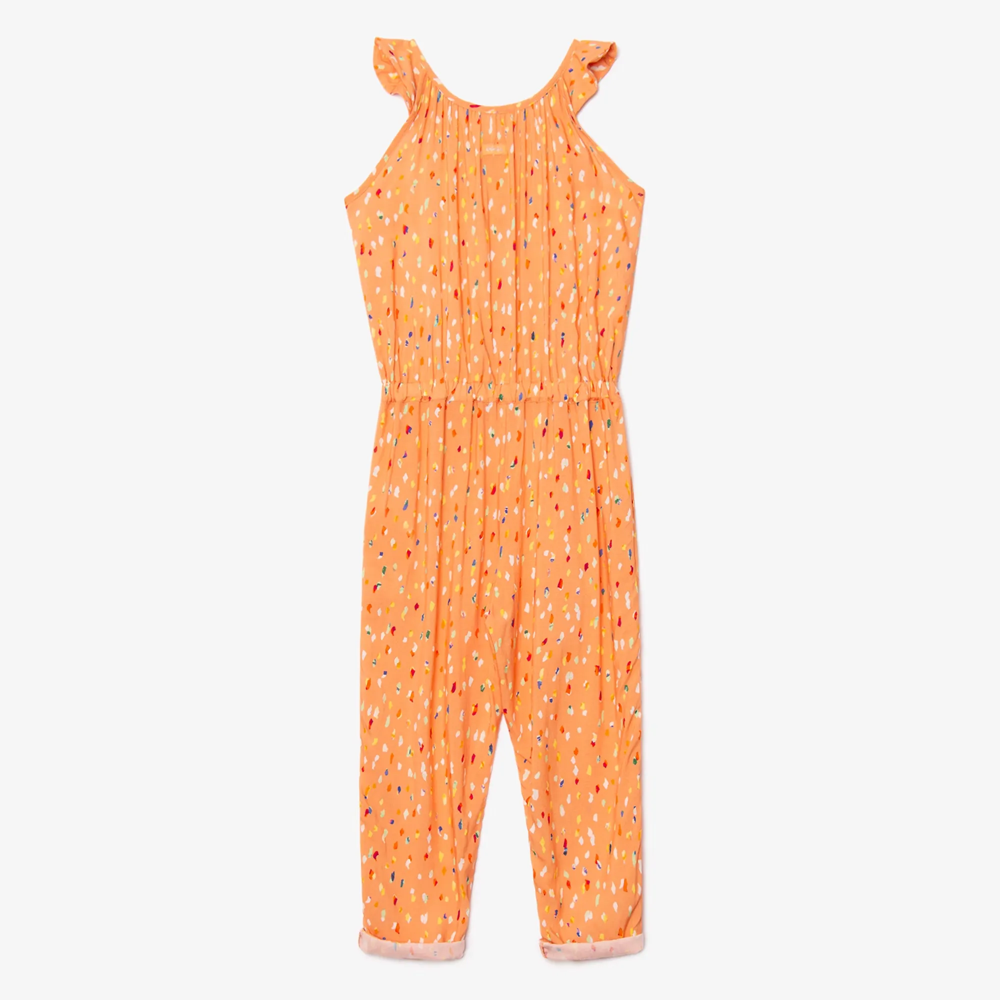 Girl apricot sleevless jumpsuit