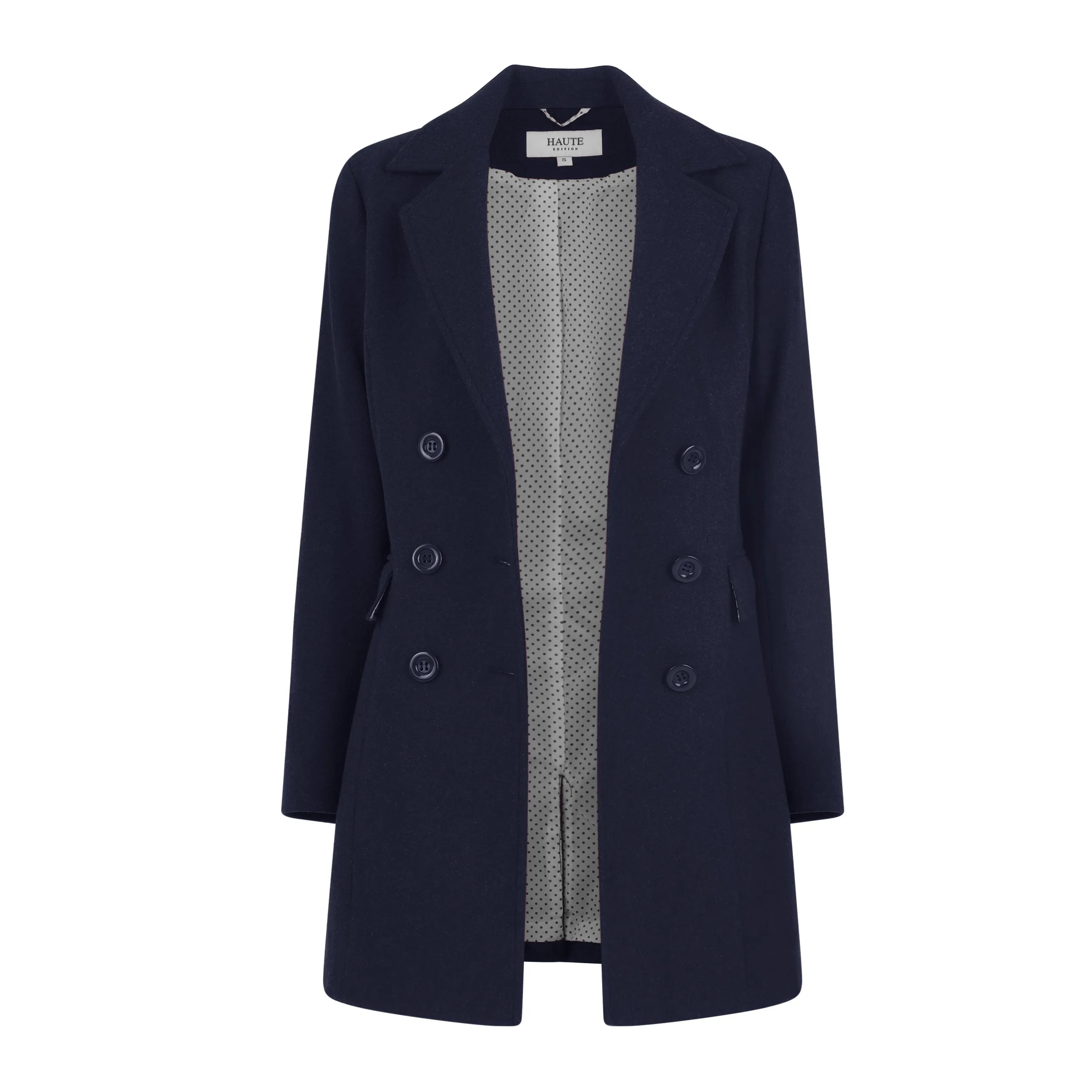 Haute Edition Women's Double Breasted Wool Blend Peacoat