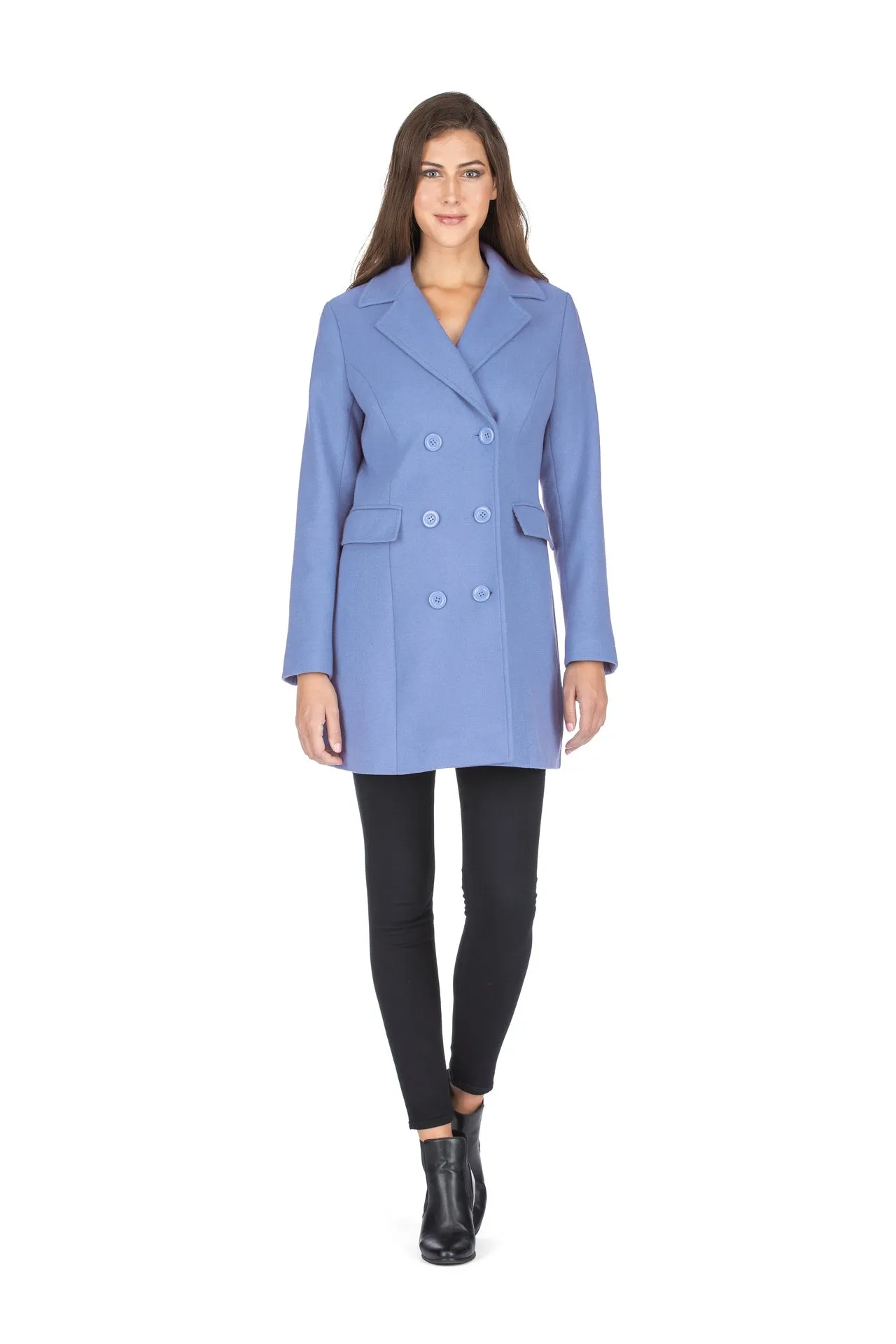 Haute Edition Women's Double Breasted Wool Blend Peacoat