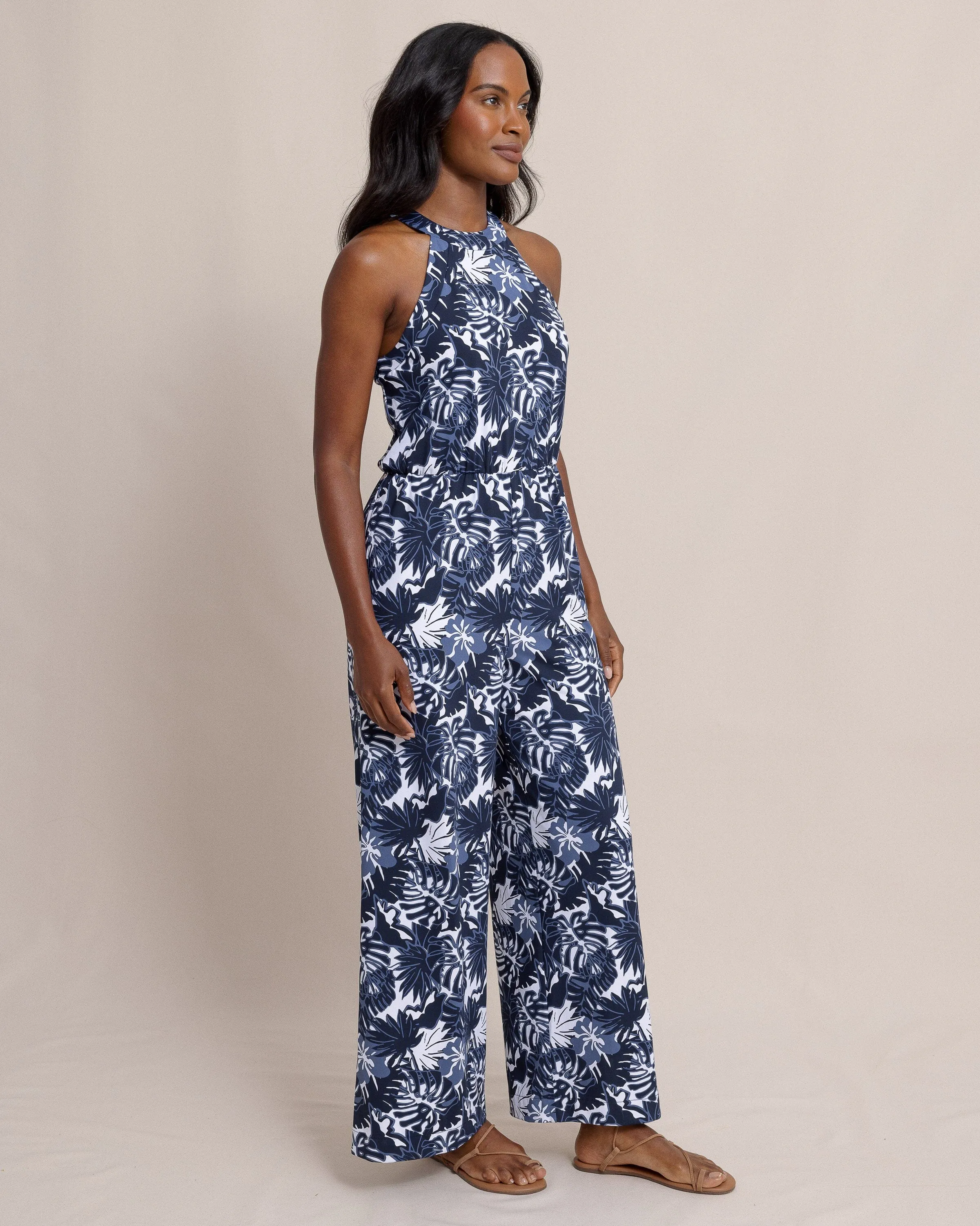 Karrigan Grand Palms Printed Performance Jumpsuit