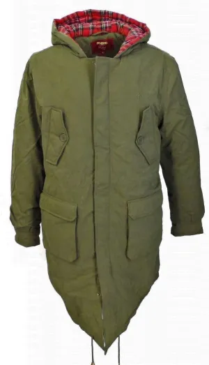 Merc Mens Khaki Green Tobias Mod Style Fishtail Vintage/Retro Parka