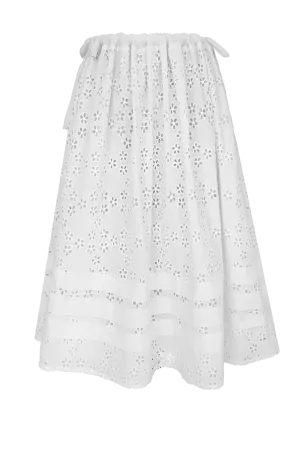 Milk Eyelet Edamame Skirt