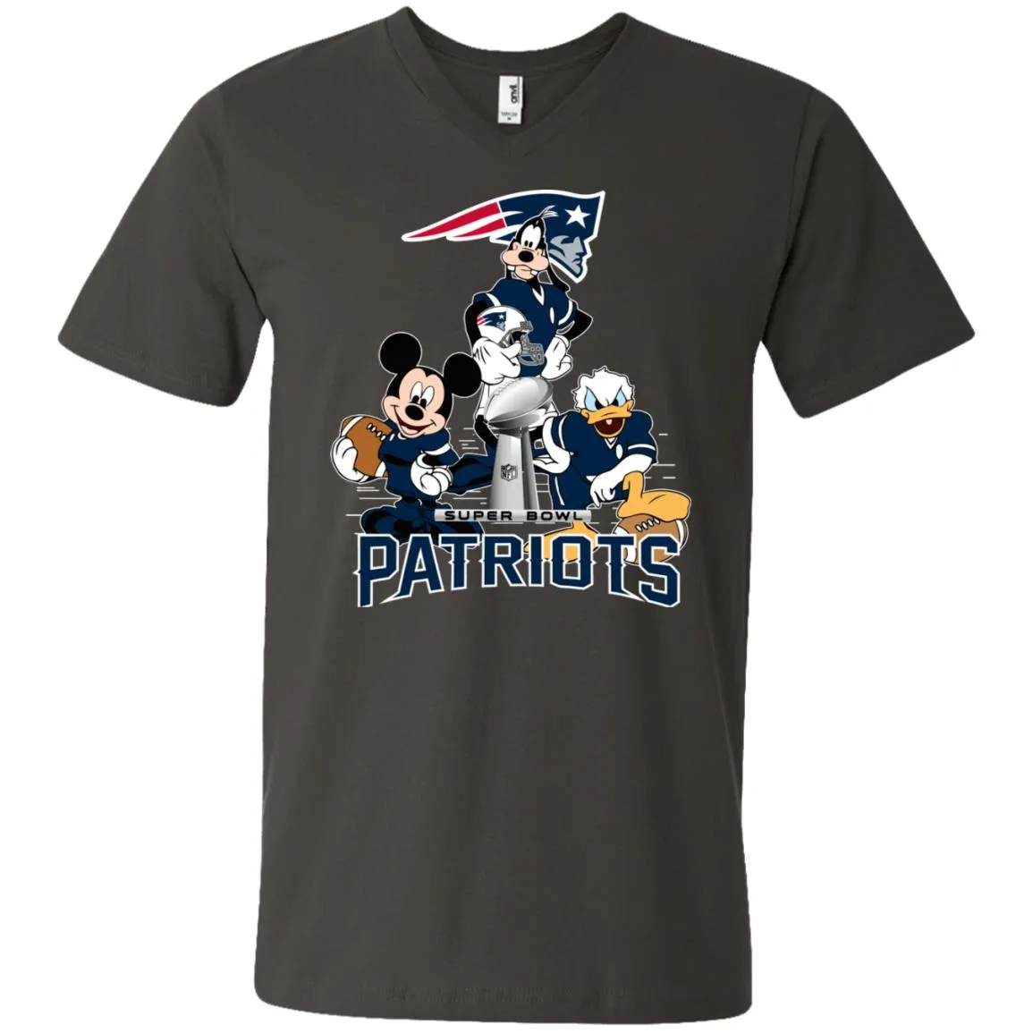 Nfl - New England Patriots Donald Duck Goofy Mickey Mouse Super Bowl 2019 Football Men V-Neck T-Shirt