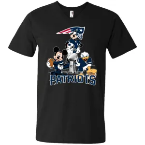 Nfl - New England Patriots Donald Duck Goofy Mickey Mouse Super Bowl 2019 Football Men V-Neck T-Shirt