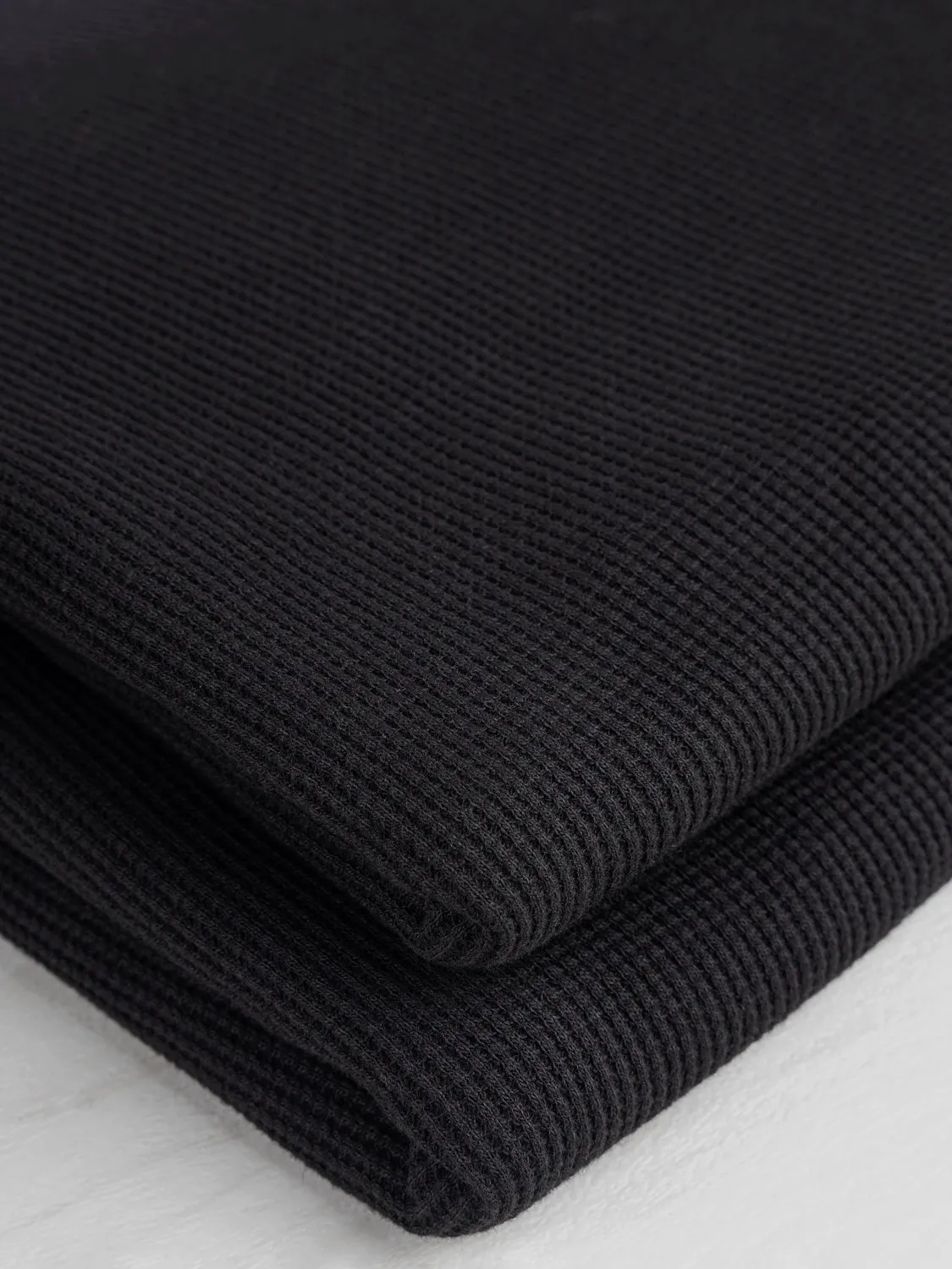 Organic Cotton Waffle Knit - Black