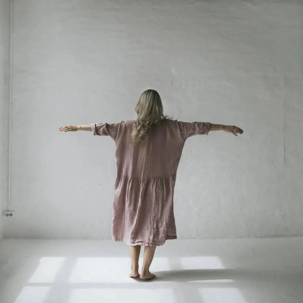 Oversized linen dress - Dusty pink by Seaside Tones