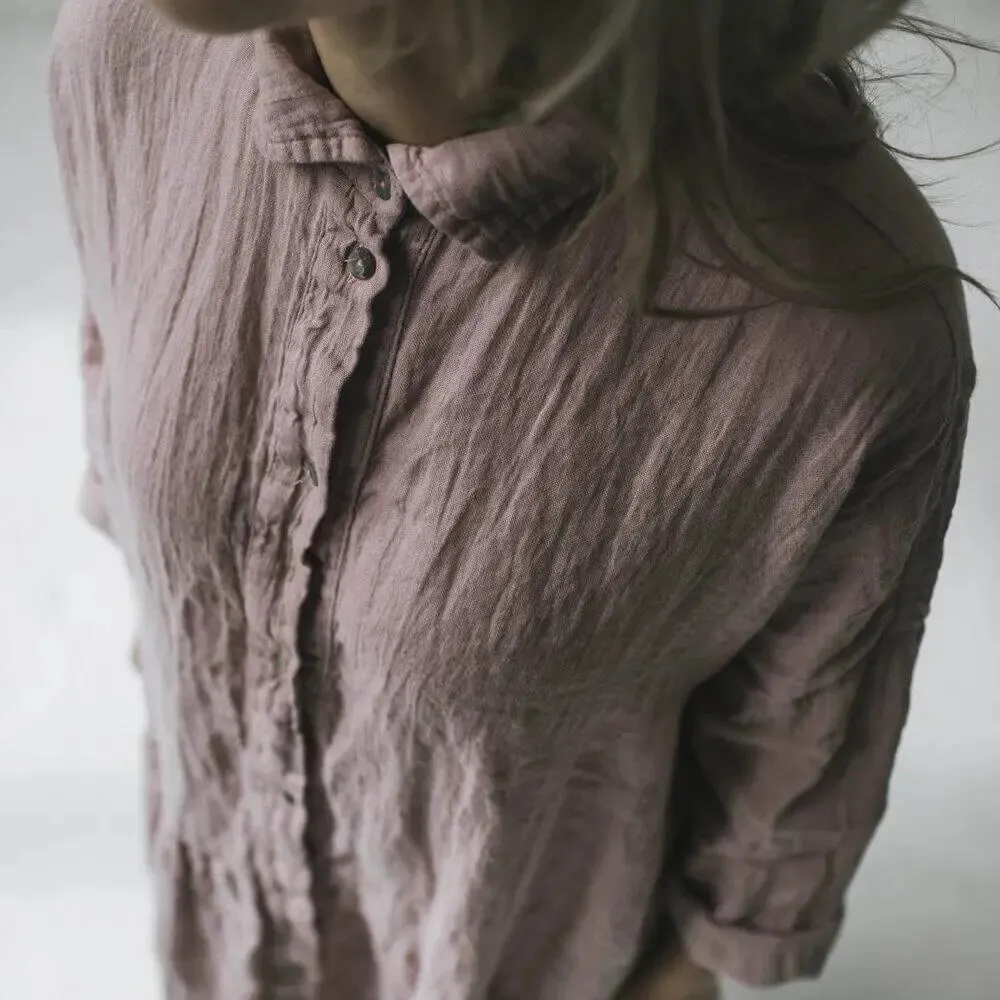 Oversized linen dress - Dusty pink by Seaside Tones