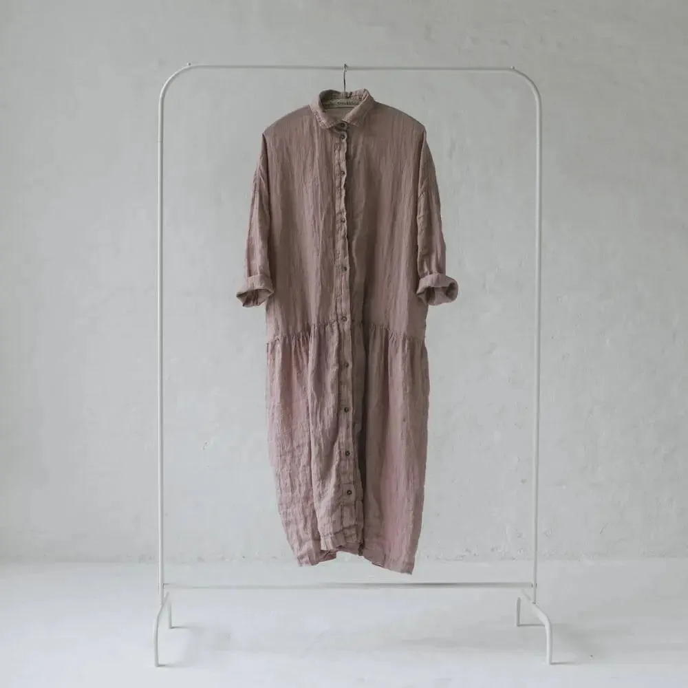 Oversized linen dress - Dusty pink by Seaside Tones