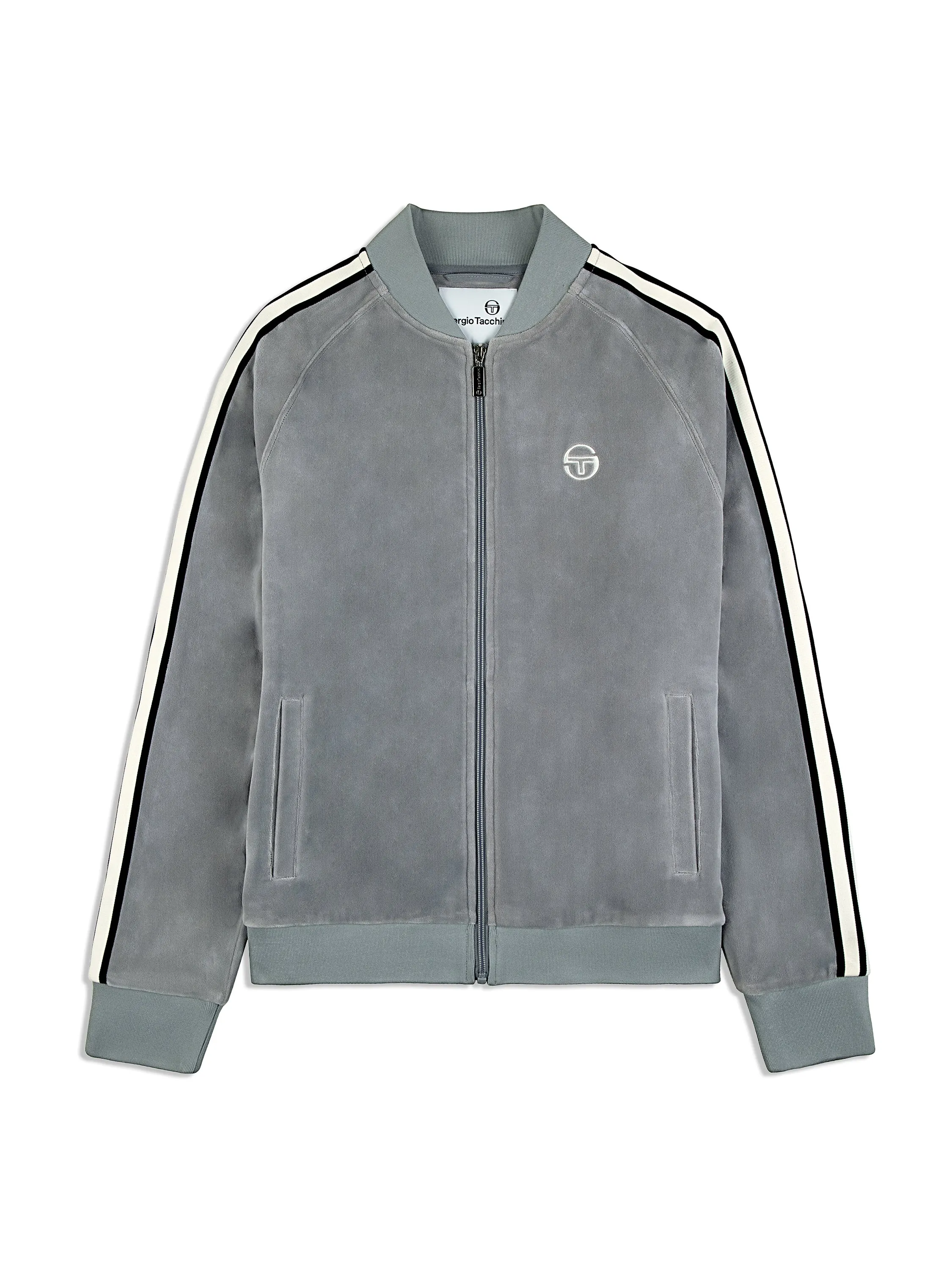 Pereto Velour Track Jacket- Sleet