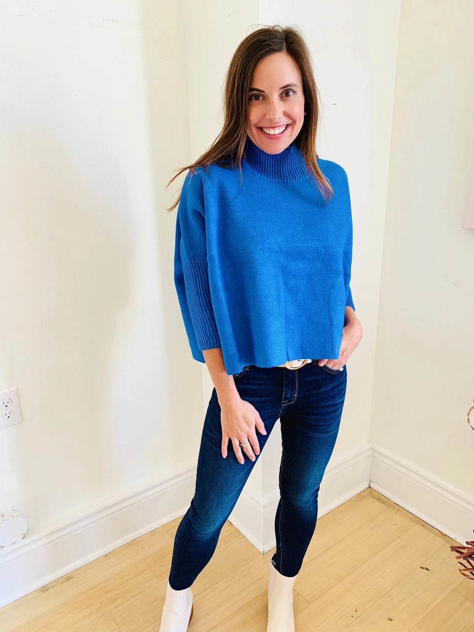 Persian Blue Aja Crop Sweater