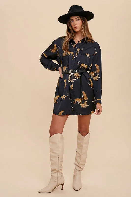 Prowl Satin Shirt Dress