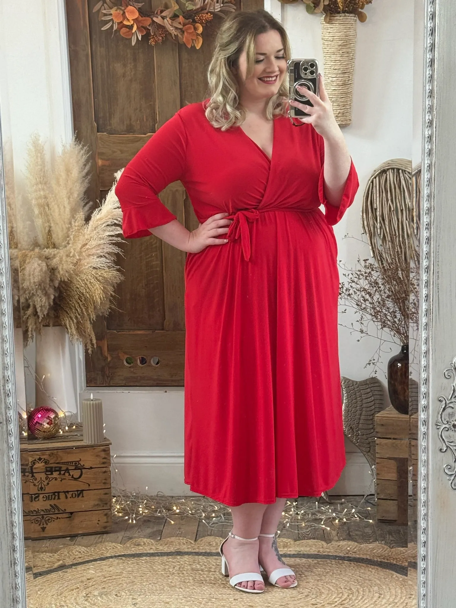 Red Nellie Cross Front Midaxi Dress