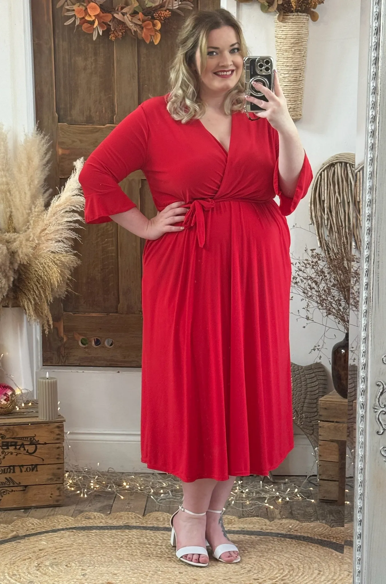 Red Nellie Cross Front Midaxi Dress