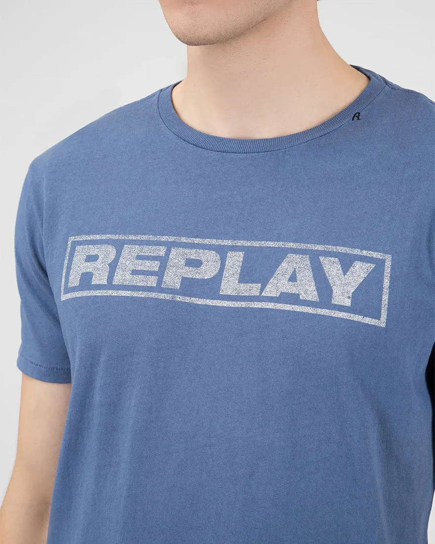 REPLAY M37632660 BLUE CREW T-SHIRT