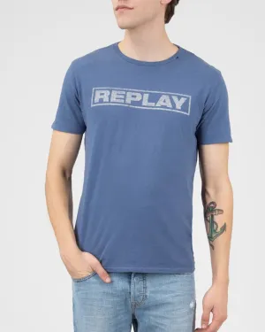 REPLAY M37632660 BLUE CREW T-SHIRT