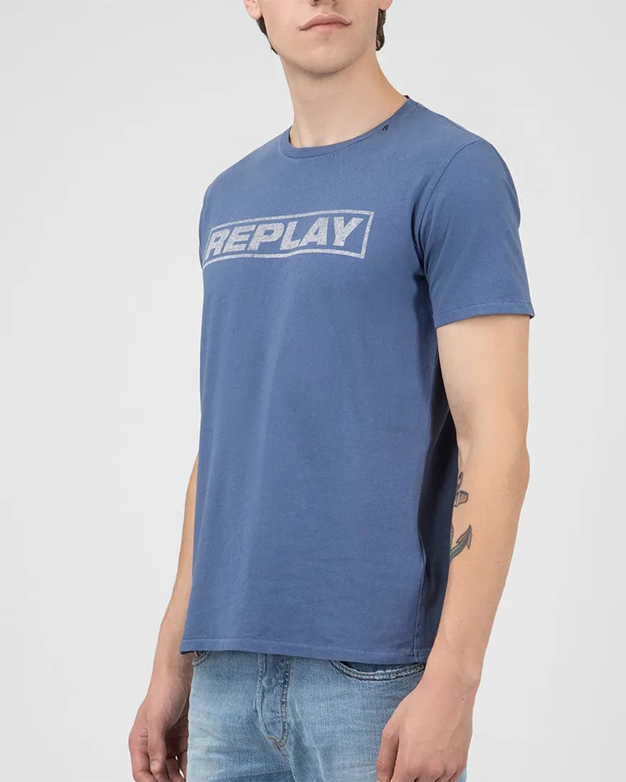 REPLAY M37632660 BLUE CREW T-SHIRT