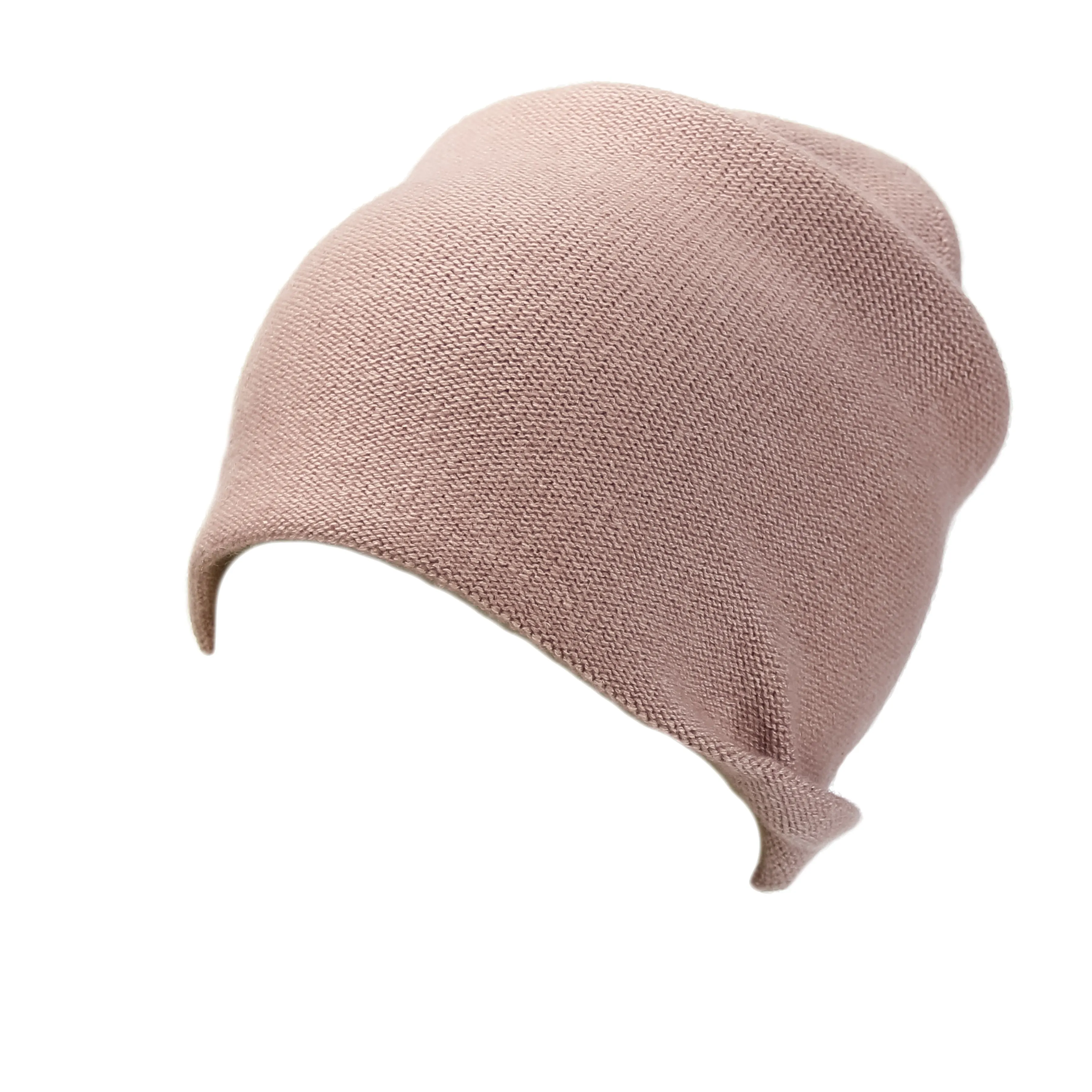 Reversible Slouchy Rose Cashmere Hat with Pink Heart