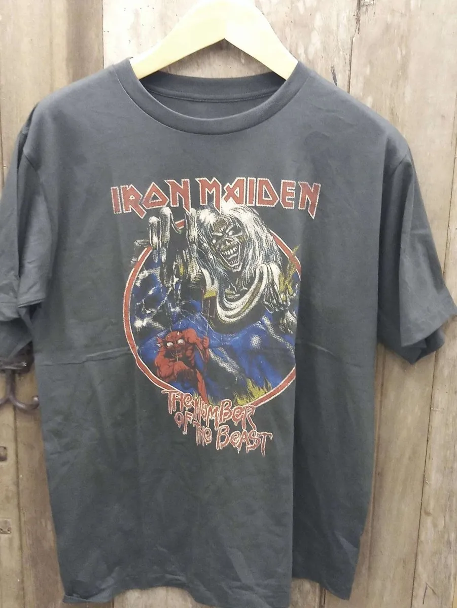 Rock 'n' Roll Heritage: Unveiling the Iron Maiden 'Number of the Beast' Vintage Band Tee