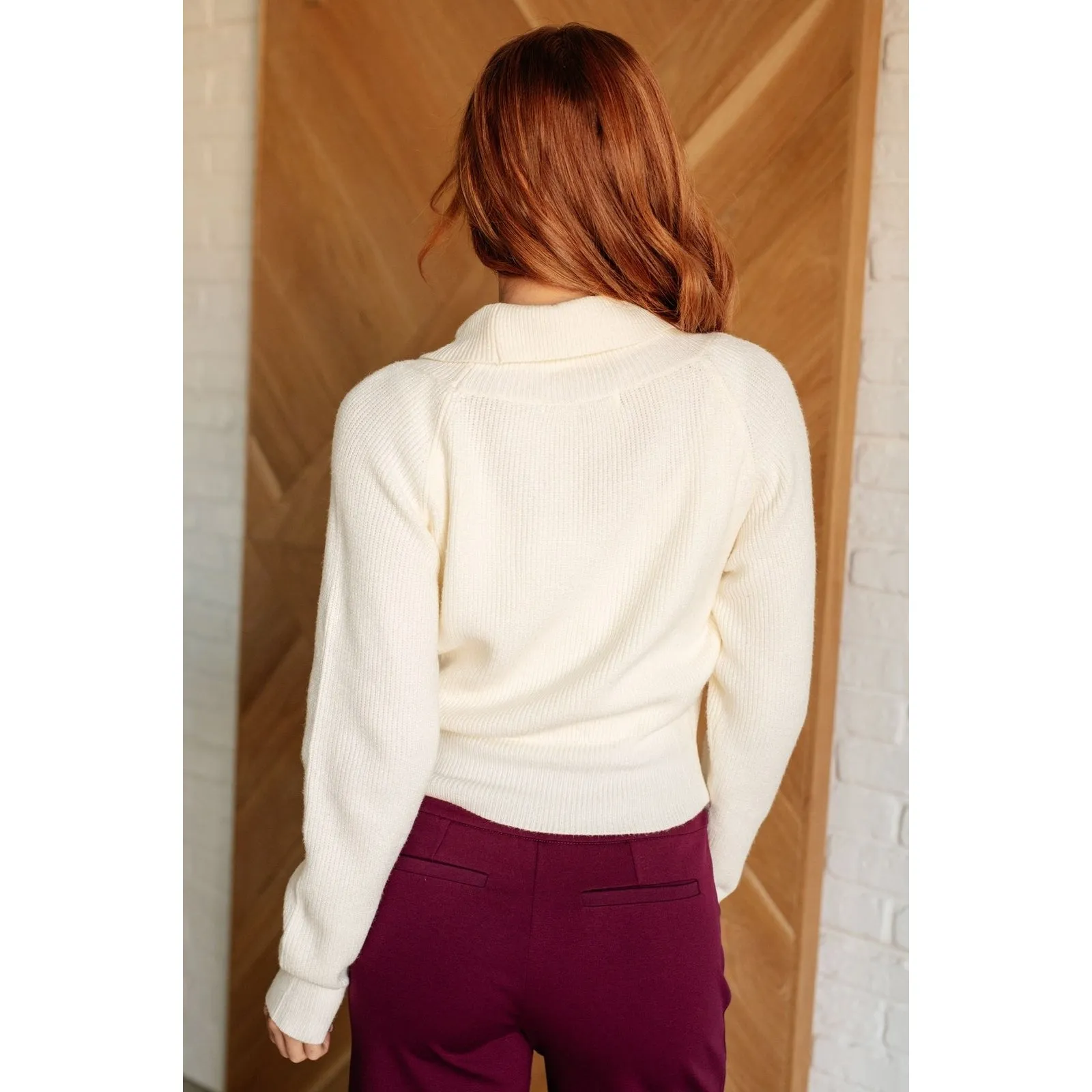 Snowfall Surplice Crop Sweater