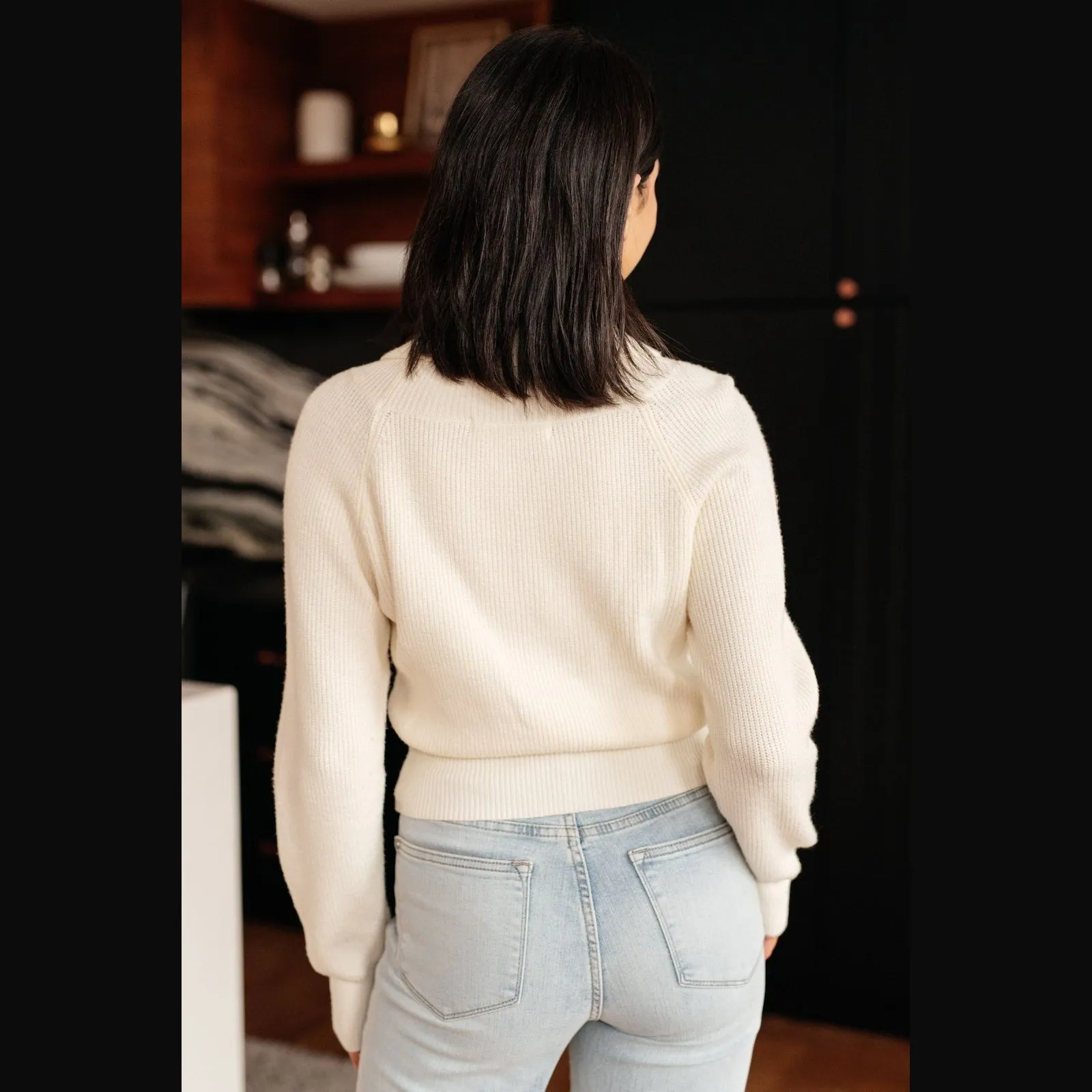 Snowfall Surplice Crop Sweater