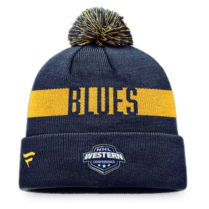 ST. LOUIS BLUES FANATICS NOTE POM KNIT - NAVY