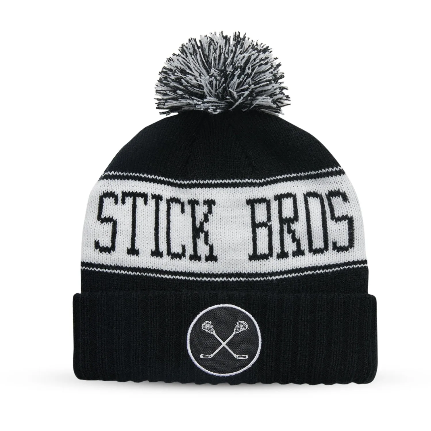 Stick Bros Black and White Knit Hat