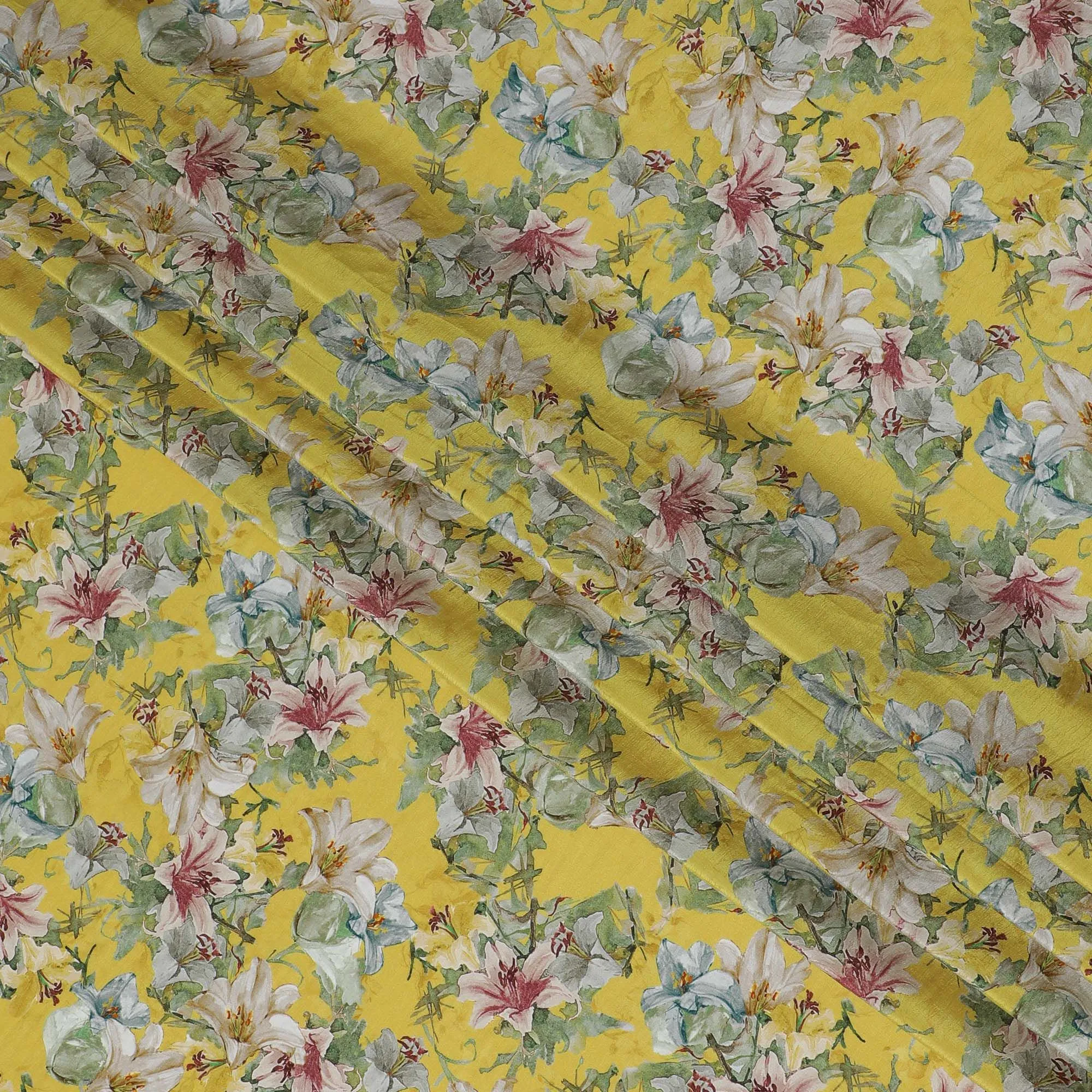 Sunny Garden Viscose Crepe Fabric - 110cm Wide - Lively Floral Design - Buy Online-D18223